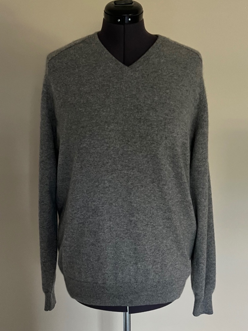 Vinatge 346 Brook's Brothers Men's Gray 100% Cashmere Size XL